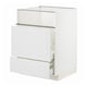 METOD / MAXIMERA Base cb f hob/fish grill/2 drawers, white/Stensund white, 60x60x80 cm