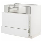 METOD / MAXIMERA Base cb f hob/fish grill/2 drawers, white/Stensund white, 90x60x80 cm