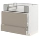 METOD / MAXIMERA Base cb f hob/fish grill/2 drawers, white/Upplöv matt dark beige, 90x60x80 cm