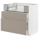 METOD / MAXIMERA Base cb f hob/fish grill/2 drawers, white/Upplöv matt dark beige, 90x60x80 cm