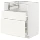 METOD / MAXIMERA Base cb f hob/fish grill/2 drawers, white/Vallstena white, 75x60x80 cm