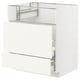 METOD / MAXIMERA Base cb f hob/fish grill/2 drawers, white/Vallstena white, 75x60x80 cm