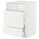 METOD / MAXIMERA Base cb f hob/fish grill/2 drawers, white/Vallstena white, 60x60x80 cm