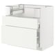 METOD / MAXIMERA Base cb f hob/fish grill/2 drawers, white/Vallstena white, 90x60x80 cm