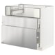 METOD / MAXIMERA Base cb f hob/fish grill/2 drawers, white/Vårsta stainless steel, 90x60x80 cm
