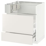 METOD / MAXIMERA Base cb f hob/fish grill/2 drawers, white/Veddinge white, 75x60x80 cm
