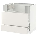 METOD / MAXIMERA Base cb f hob/fish grill/2 drawers, white/Veddinge white, 90x60x80 cm