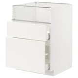 METOD / MAXIMERA Base cb f hob/fish grill/2 drawers, white/Veddinge white, 60x60x80 cm