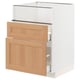 Option: METOD / MAXIMERA Base cb f hob/fish grill/2 drawers, white/Vedhamn oak, 60x60x80 cm
