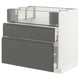 METOD / MAXIMERA Base cb f hob/fish grill/2 drawers, white/Voxtorp dark grey, 90x60x80 cm