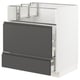 METOD / MAXIMERA Base cb f hob/fish grill/2 drawers, white/Voxtorp dark grey, 75x60x80 cm