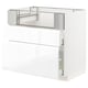 METOD / MAXIMERA Base cb f hob/fish grill/2 drawers, white/Voxtorp high-gloss/white, 90x60x80 cm