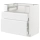 METOD / MAXIMERA Base cb f hob/fish grill/2 drawers, white/Voxtorp matt white, 90x60x80 cm