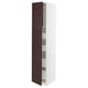 METOD / MAXIMERA Hi cab w 2 doors/4 drawers, white Askersund/dark brown ash effect, 40x60x200 cm