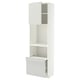 METOD / MAXIMERA Hi cab w pull-out shelf/drawer/door, white/Aspudden light grey, 60x41x200 cm