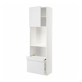 METOD / MAXIMERA Hi cab w pull-out shelf/drawer/door, white/Stensund white, 60x41x200 cm