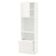 METOD / MAXIMERA Hi cab w pull-out shelf/drawer/door, white/Veddinge white, 60x41x200 cm