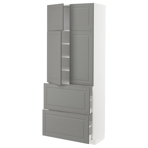 Ikea METOD kitchen unit, grey, rectangular, traditional design with bevelled edges.