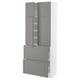 METOD / MAXIMERA Hi cab w shlvs/2 drawers/4 doors, white/Bodbyn grey, 80x41x200 cm