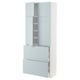 METOD / MAXIMERA Hi cab w shlvs/2 drawers/4 doors, white/Kallarp light grey-blue, 80x41x200 cm