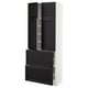 METOD / MAXIMERA Hi cab w shlvs/2 drawers/4 doors, white/Lerhyttan black stained, 80x41x200 cm