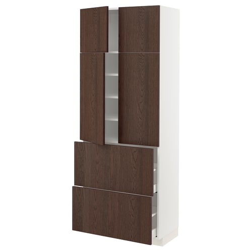 METOD dark brown cabinet with shelves & drawers.