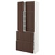 Option: METOD / MAXIMERA Hi cab w shlvs/2 drawers/4 doors, white/Sinarp brown, 80x41x200 cm