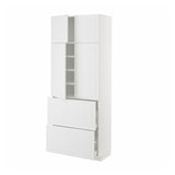 METOD / MAXIMERA Hi cab w shlvs/2 drawers/4 doors, white/Stensund white, 80x41x200 cm