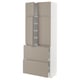 METOD / MAXIMERA Hi cab w shlvs/2 drawers/4 doors, white/Upplöv matt dark beige, 80x41x200 cm
