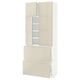 METOD / MAXIMERA Hi cab w shlvs/2 drawers/4 doors, white/Voxtorp high-gloss light beige, 80x41x200 cm