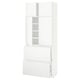 Option: METOD / MAXIMERA Hi cab w shlvs/2 drawers/4 doors, white/Voxtorp matt white, 80x41x200 cm