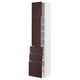 METOD / MAXIMERA Hi cab w shlvs/3 drawers/2 doors, white Askersund/dark brown ash effect, 40x41x200 cm