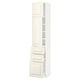 METOD / MAXIMERA Hi cab w shlvs/3 drawers/2 doors, white/Bodbyn off-white, 40x41x200 cm