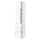 METOD / MAXIMERA Hi cab w shlvs/3 drawers/2 doors, white Enköping/white wood effect, 40x41x200 cm