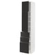 METOD / MAXIMERA Hi cab w shlvs/3 drawers/2 doors, white/Nickebo matt anthracite, 40x41x200 cm