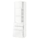 METOD / MAXIMERA Hi cab w shlvs/3 drawers/2 doors, white/Ringhult white, 60x41x200 cm