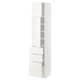 METOD / MAXIMERA Hi cab w shlvs/3 drawers/2 doors, white/Vallstena white, 40x41x200 cm