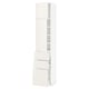 METOD / MAXIMERA Hi cab w shlvs/3 drawers/2 doors, white/Veddinge white, 40x41x200 cm