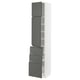 METOD / MAXIMERA Hi cab w shlvs/3 drawers/2 doors, white/Voxtorp dark grey, 40x41x200 cm
