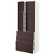 METOD / MAXIMERA Hi cab w shlvs/3drawers/4 doors, white Askersund/dark brown ash effect, 80x41x200 cm