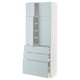 METOD / MAXIMERA Hi cab w shlvs/3drawers/4 doors, white/Kallarp light grey-blue, 80x41x200 cm