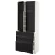 Option: METOD / MAXIMERA Hi cab w shlvs/3drawers/4 doors, white/Lerhyttan black stained, 80x41x200 cm