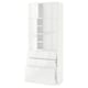 METOD / MAXIMERA Hi cab w shlvs/3drawers/4 doors, white/Ringhult white, 80x41x200 cm