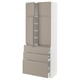 METOD / MAXIMERA Hi cab w shlvs/3drawers/4 doors, white/Upplöv matt dark beige, 80x41x200 cm