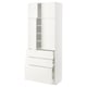METOD / MAXIMERA Hi cab w shlvs/3drawers/4 doors, white/Vallstena white, 80x41x200 cm