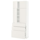 METOD / MAXIMERA Hi cab w shlvs/3drawers/4 doors, white/Veddinge white, 80x41x200 cm