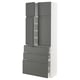 METOD / MAXIMERA Hi cab w shlvs/3drawers/4 doors, white/Voxtorp dark grey, 80x41x200 cm