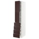 METOD / MAXIMERA Hi cab w shlvs/4 drawers/2 doors, white Askersund/dark brown ash effect, 40x60x200 cm