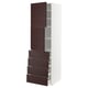 METOD / MAXIMERA Hi cab w shlvs/4 drawers/2 doors, white Askersund/dark brown ash effect, 60x60x200 cm