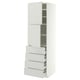 METOD / MAXIMERA Hi cab w shlvs/4 drawers/2 doors, white/Aspudden light grey, 60x60x200 cm